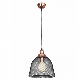 PENDENTE COPPER COBRE E PRETO (D)32CM (A)35CM 1XE27 40W - XN001