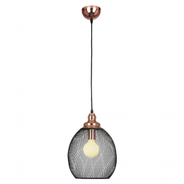 PENDENTE COPPER COBRE E PRETO (D)28CM (A)41CM 1XE27 40W - XN003