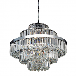 LUSTRE DIJON CROMADO E TRANSPARENTE (D)70CM (A)60CM 12XE14 480W - AQ009