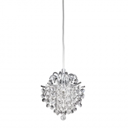 PENDENTE FIORE CROMADO E TRANSP (D)16CM (A)18CM 1XG9 40W - HU2106