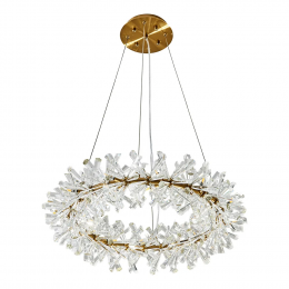PENDENTE FLORA DOURADO E TRANSPARENTE (D)80CM (A)18CM 26XG4 78W - DY001L