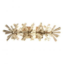 ARANDELA FLORA DOURADO E TRANSPARENTE (C)53CM (L)23CM (A)18CM 6XG4 18W - DY002