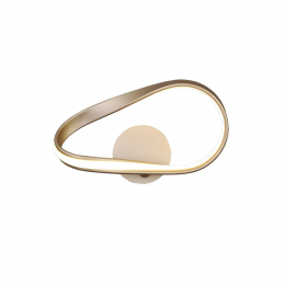 ARANDELA FLOW DOURADO (C)38CM (L)23CM (A)12CM 1X12W 3000K 600LM - SB007G