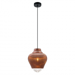 PENDENTE FUZY D 23CM X 28CM 1XE27 127V / 220V COBRE E TRANSP - OP054A