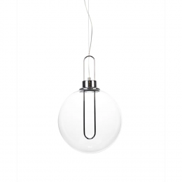 PENDENTE GHIANDA CROMADO E TRANSPARENTE (D)30CM (A)46.5CM 1X3W 3000K 300LM - AC007C