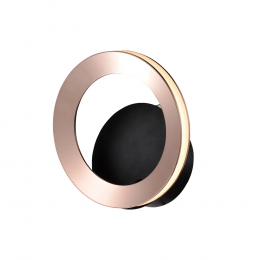 ARANDELA GINGA ROSE GOLD E PRETO E PRETO (C)17CM (L)10.5CM (A)17CM 1X6W 3000K 300LM - BB015