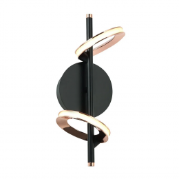 ARANDELA GINGA ROSE GOLD E PRETO E PRETO (C)17CM (L)37CM (A)16CM 2X4.3W 3000K 430LM - BB010
