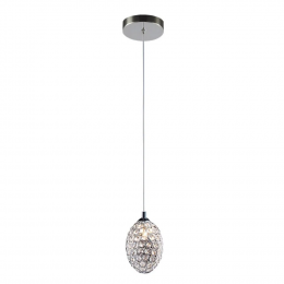 PENDENTE GOUTTE CROMADO E TRANSPARENTE (D)10CM (A)15CM 1XG9 40W - GA014
