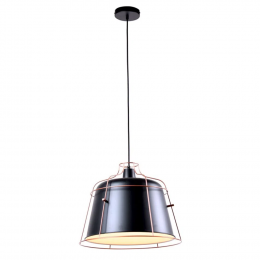 PENDENTE GRAD D 44CM X 35CM 1XE27 127V / 220V PRETO. DOURADO E BRANCO - KE005BG