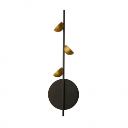 ARANDELA GRAVIOLA DOURADO E PRETO E BRANCO (D)13CM (A)45CM 3X3W 3000K 495LM - DS003