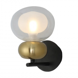 ARANDELA GUARANA BRONZE E PRETO E TRANSPARENTE (C)13.4CM (L)20.8CM (A)19.5CM 1XG9 5W - HC006