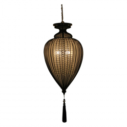 PENDENTE INDIAN PRETO E TRANSPARENTE (D)34CM (A)64CM 1XE27 40W - GX008