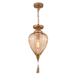 PENDENTE INDIAN DOURADO E TRANSPARENTE (D)23CM (A)39CM 1XE27 40W - GX008SC
