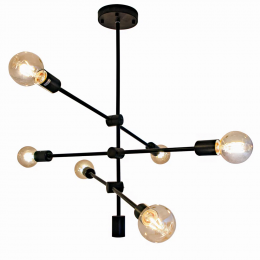 PENDENTE IPANEMA PRETO (D)68CM (A)139CM 6XE27 240W - RM004B