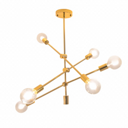 PENDENTE IPANEMA DOURADO (D)68CM (A)139CM 6XE27 240W - RM004G
