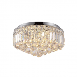PLAFON DE SOBREPOR KRI CROMADO E TRANSPARENTE (D)40CM (A)24CM 5XG9 200W - HU1103