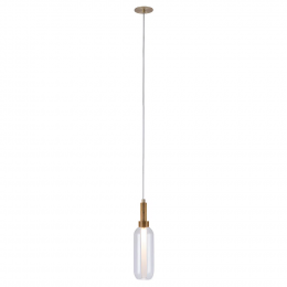 PENDENTE LAMPIÃO DOURADO E TRANSPARENTE (D)10CM (A)37CM 1X5W 3000K 250LM - RB001