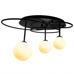 PLAFON DE SOBREPOR LINDO PRETO E CROMADO (D)60CM (A)32CM 3XG9 75W - TR006B