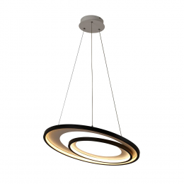 PENDENTE LOOP PRETO E BRANCO (D)62 +42CM (A)2.2CM 1X48W 3000K 1500LM - HM009WB