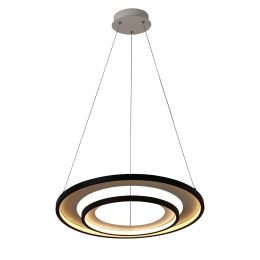 PENDENTE LOOP PRETO E BRANCO (D)82 + 62CM (A)2.2CM 1X76W 3000K 3000LM - HM010WB