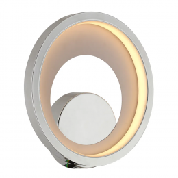ARANDELA / PLAFON LOOP CROMADO E BRANCO (D)22CM (L)5.2CM 1X10W 3000K 330LM - HM006CR