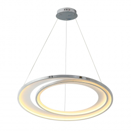 PENDENTE LOOP CROMADO E BRANCO (D)82 + 62CM (A)2.2CM 1X76W 3000K 3000LM - HM010CR