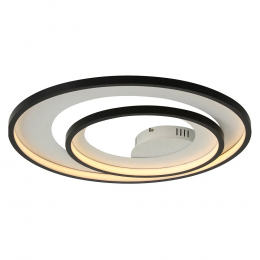 PLAFON DE SOBREPOR LOOP PRETO E BRANCO (D)62 + 42CM (A)5.2CM 1X60W 3000K 1500LM - HM008WB