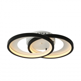 PLAFON DE SOBREPOR LOOP PRETO E BRANCO (C)32CM (L)47CM (A)9CM 1X40W 3000K 1100LM - HM007WB