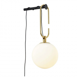 ARANDELA MOB DOURADO E PRETO E BRANCO (C)20CM (L)48CM (A)12CM 1XE14 7W - YD004