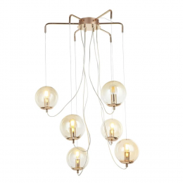 PENDENTE MÓBILE DOURADO E CHAMPAGNE (D)65CM 6XE14 78W - BB014