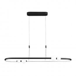 PENDENTE NÉBULA PRETO E BRANCO (C)105CM (L)28CM 1X42W 3000K 2100LM - DW006B
