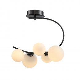 PLAFON DE SOBREPOR NERO CROMO NEGRO E BRANCO (C)49CM (L)33CM (A)53CM 5XG9 50W - MM001