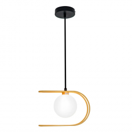 PENDENTE BEAT PRETO E DOURADO (C)26CM (L)12CM (A)18CM  1X25W   G9