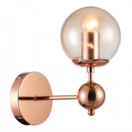 ARANDELA ORBE COBRE E CHAMPAGNE (C)12.5CM (L)24CM (A)25CM 1XE27 BOLINHA 40W - RM005R