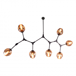 PENDENTE ORBE PRETO E CHAMPAGNE (C)100CM (L)40CM (A)95CM 7XE27 280W - KY001M