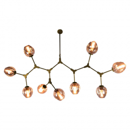 PENDENTE ORBE PRETO E CHAMPAGNE (C)150CM (L)40CM (A)95CM 9XE27 360W - KY001L