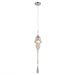 PENDENTE ORGANIKA CROMADO E CHAMPAGNE (D)13.5CM (A)65CM 1XE14 40W - KB001A
