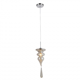 PENDENTE ORGANIKA CROMADO E CHAMPAGNE (D)15.5CM (A)42CM 1XE14 40W - KB002A