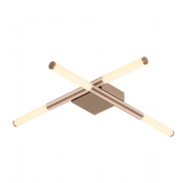 PLAFON DE SOBREPOR PALITO DOURADO (C)70CM (L)70CM (A)7CM 4X6W 2700K 1200LM - CD016