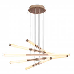 PENDENTE PALITO DOURADO (C)90CM (L)90CM (A)23CM 10X7,2W 2700K 3600LM - CD014