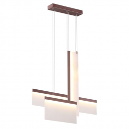 PENDENTE PATUÁ BRANCO E MARROM (C)9CM (L)81CM (A)66CM 12W + 18W + 24W 2700K - CD005