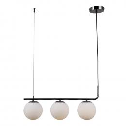 PENDENTE PETIT POA CROMO NEGRO E BRANCO (C)60CM (L)15CM (A)27CM 3XE27 BOLIN - SQ001B
