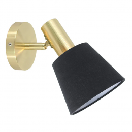 ARANDELA PIPE DOURADO E PRETO (D)12CM (A)21CM 1XE14 40W - ME004