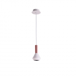 PENDENTE PITUCO ROSE GOLD E BRANCO E BRANCO (D)10CM (A)18.7CM 1XGU10 10W - ML015W