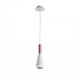 PENDENTE PITUCO ROSE GOLD E BRANCO E BRANCO (D)9CM (A)26CM 1XGU10 10W - ML016W