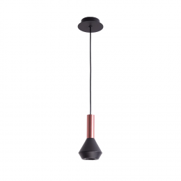 PENDENTE PITUCO ROSE GOLD E PRETO E PRETO (D)10CM (A)18.7CM 1XGU10 10W - ML015B