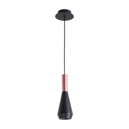 PENDENTE PITUCO ROSE GOLD E PRETO E PRETO (D)9CM (A)26CM 1XGU10 10W - ML016B