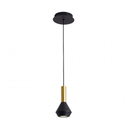 PENDENTE PITUCO DOURADO E PRETO E PRETO (D)10CM (A)18.7CM 1XGU10 10W - ML015GB