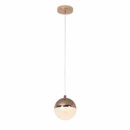 PENDENTE MEDIA LUNA DOURADO E TRANSPARENTE (D)12CM (A)13CM 1X6W 3000K 300LM - HM003