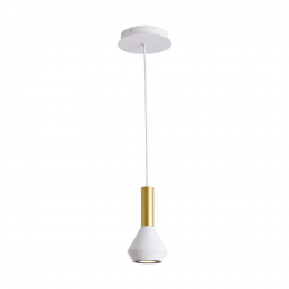 PENDENTE PITUCO BRANCO E DOURADO E BRANCO (D)10CM (A)18.7CM 1XGU10 10W - ML015GW